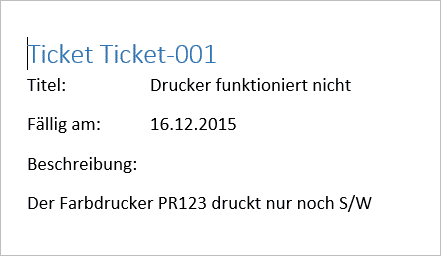 Schritt für Schritt zum in-STEP BLUE Ticketsystem - gewünschtes Ergebnis