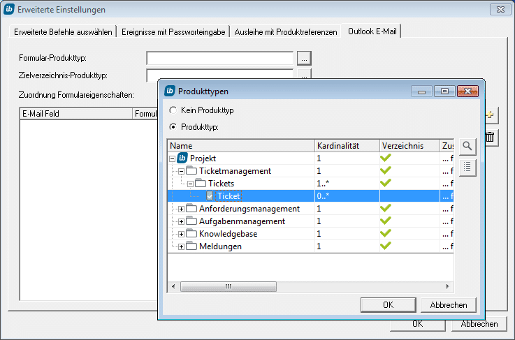 Outlook E-Mail Import in in-STEP BLUE 6