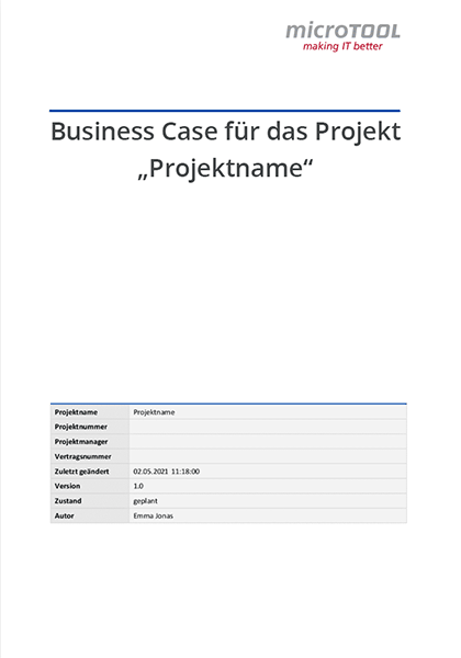 Vorlage Business Case Dokumentation