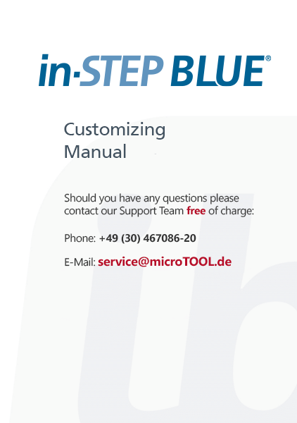 Download in-STEP BLUE Customizing Manual