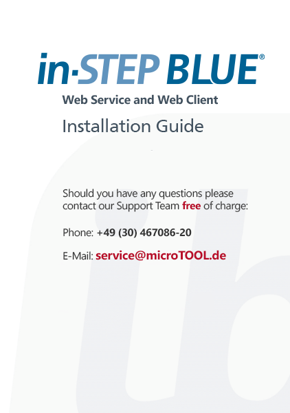 Download in-STEP BLUE Web Service and Web Client Installation Guide 