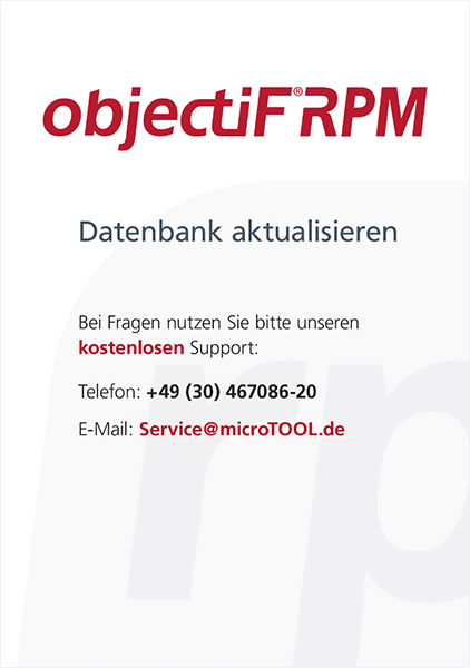 Handbuch: objectiF RPM Datenbank aktualisieren