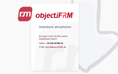 objectiF RM – Datenbank aktualisieren