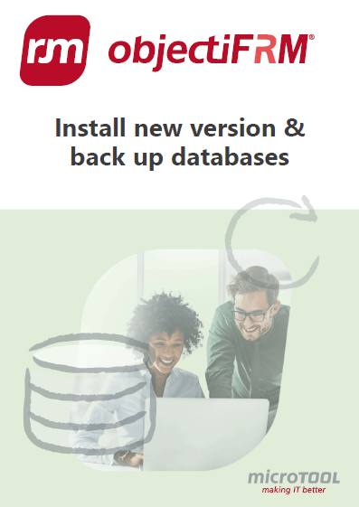 objectiF RM - Install new version - back up databases