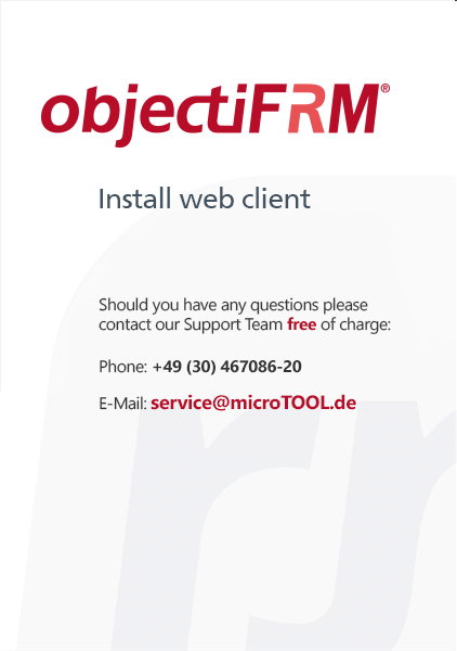 Download objectiF RM Installation Web Client