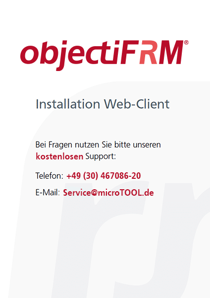 objectiF RM Installation Web-Client