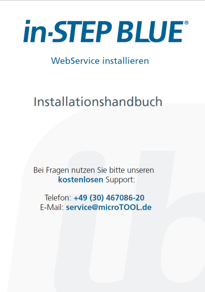 in-STEP BLUE – Web-Service Installationshandbuch