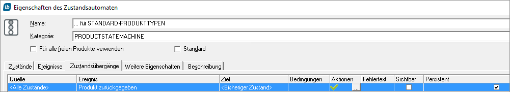 in-STEP BLUE inTeam - PDFs generieren - Eigenschaften des Zustandsautomaten