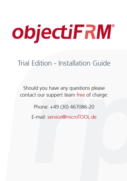 Installation guide objectiF RM Trial