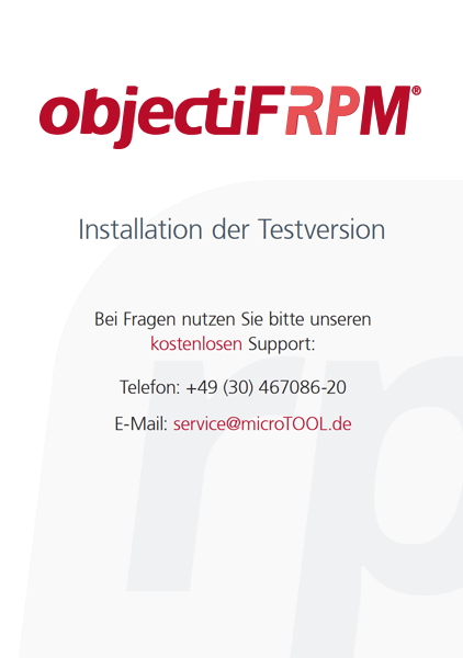 Installationsbeschreibung Trial von objectiF RPM 