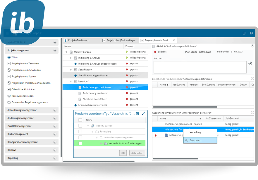 in-STEP BLUE - Software for Processed Project Management - Test now