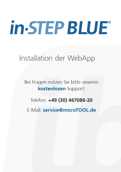 inSTEP BLUE webApp