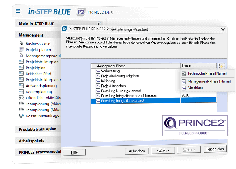 PRINCE2 mit in-STEP BLUE PRINCE2 mit in-STEP BLUE