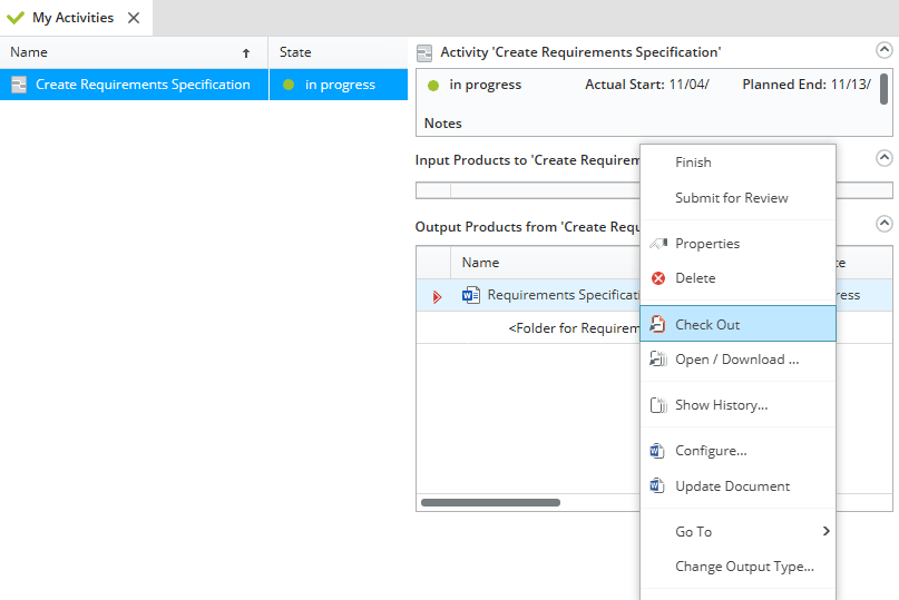 Individual view on todos in in-STEP BLUE Individual view on todos in in-STEP BLUE