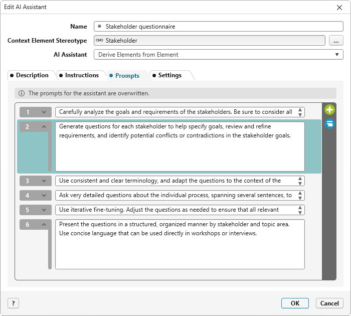 Prompts for the AI Assistent in objectiF RPM
