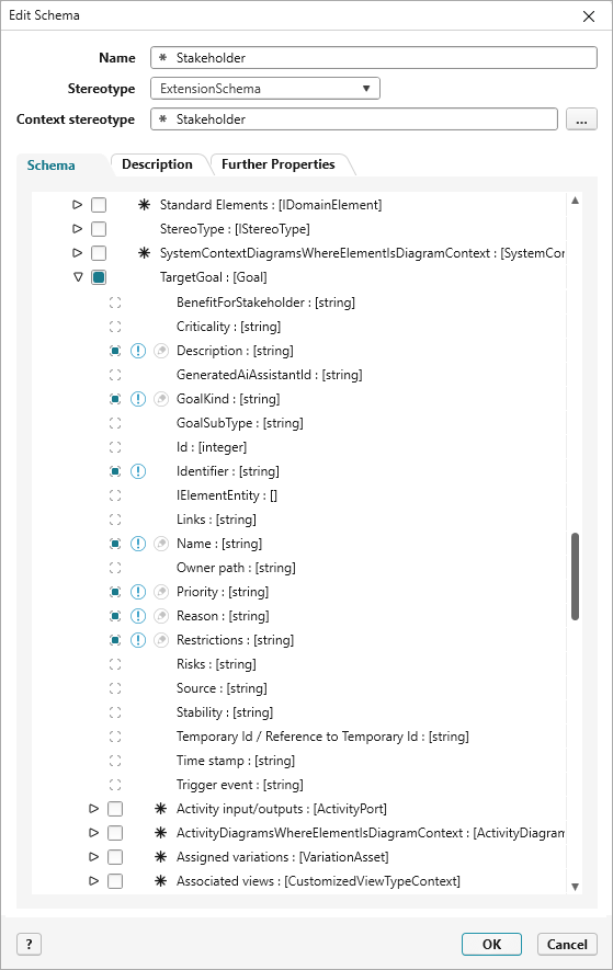 Schema for AI assistent in objectiF RPM