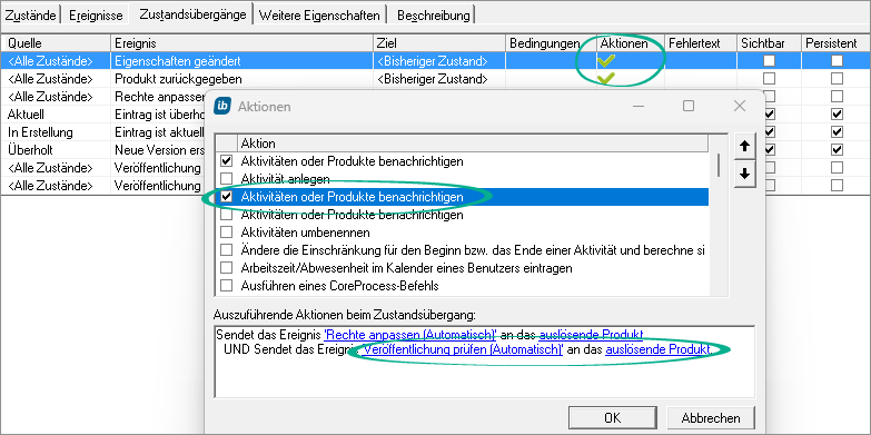in-STEP BLUE Wissensmanagement - Dialog Zustandsübergänge und Aktionen - Blog Axel Velarde