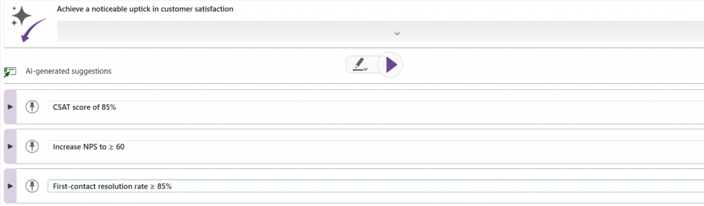 Generated answers shown by the AI assistant in objectiF RPM