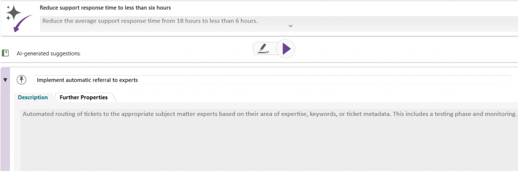 generated Task for a key result with detailed description