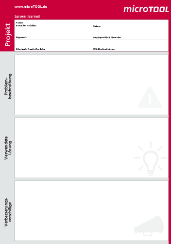 Lessons learned - PDF-Vorlage zum Ausfüllen oder Ausdrucken zum Download
