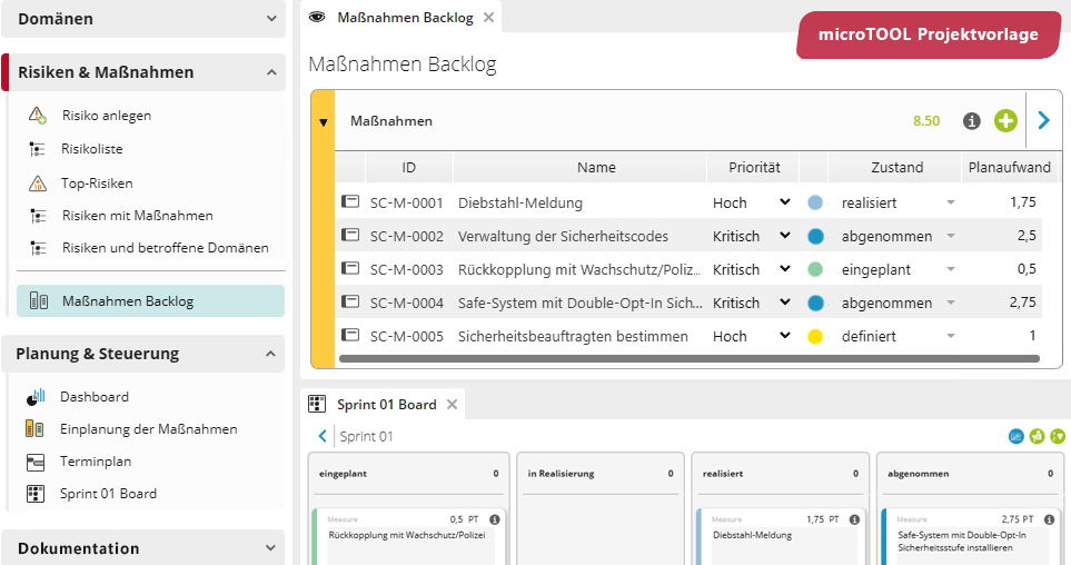 Agiles Risikomanagement Projektvorlage für objectiF RPM Projektvorlage für objectiF RPM Agiles Risikomanagement
