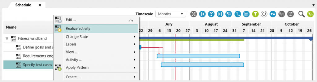 schedule in tool and command realize activity activates the ai-assistant.